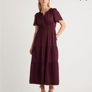 Quince stretch silk tired dress